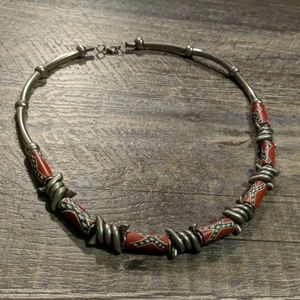 Battle Flag Barbed Wire Necklace 20"